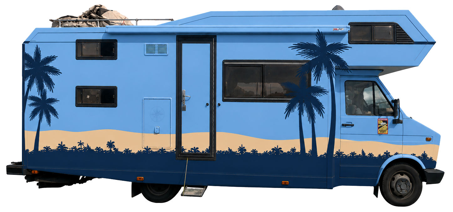 Die Schirmis UGC Reisefamilie Oldtimer Wohnmobil Iveco Henrik Zettl Anne Schirmer